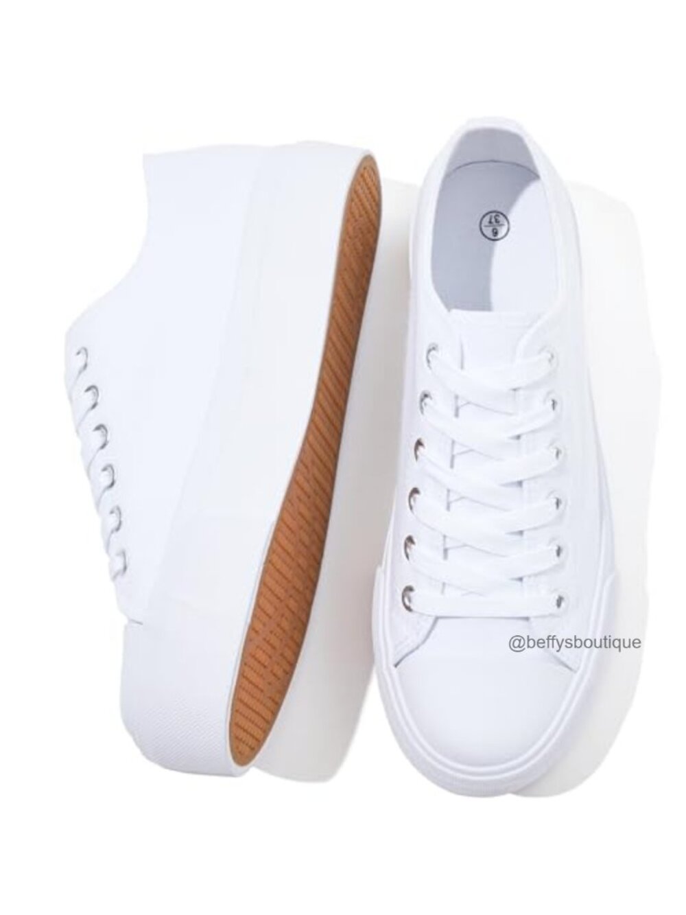 Women's Platform Canvas Sneakers Lace-Up Walking Shoes